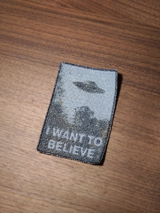Akte X I Want To Believe Postermotiv als gestickter Aufnäher, 10x7 cm